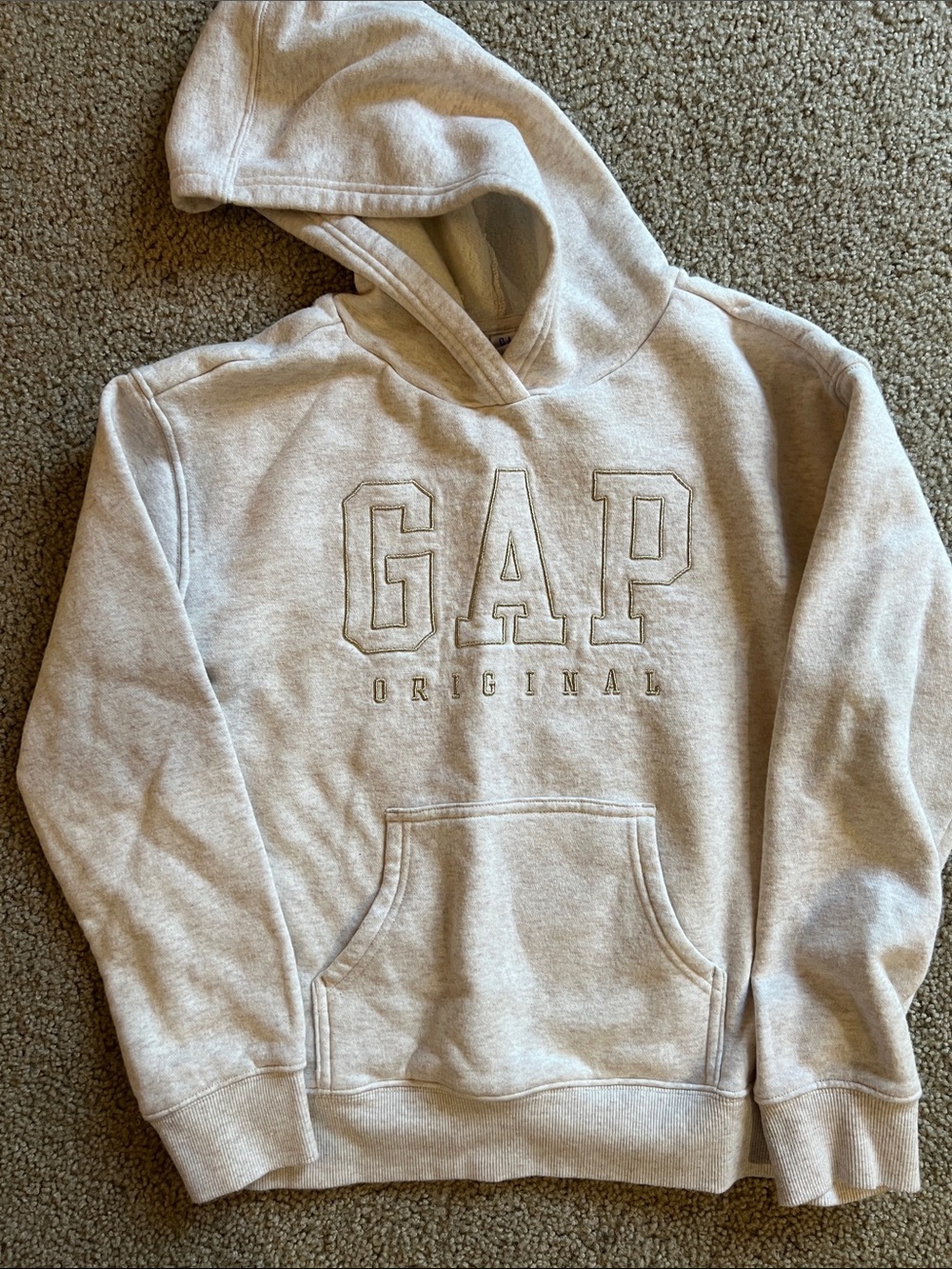 GAP Oatmeal Hooded Sweatshirt with Embroidered Logo